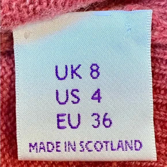 NWT Brora Cashmere Cardigan SweaterGuernsey in PomegranateUS 4 UK 8$699